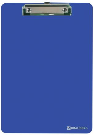 Доска-планшет BRAUBERG "Solid", с верхним прижимом, прочный ABS, А4 315х225 мм, 2 мм, синяя, 226823