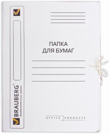 

Папка для бумаг с завязками картонная мелованная BRAUBERG, гарантированная плотность 320 г/м2, до 200 листов, 121513