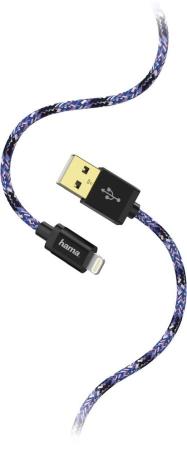 Кабель Lightning USB 1.5м HAMA 00183208 витой синий розовый