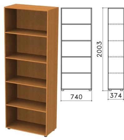

Шкаф (стеллаж) "Фея", 740х370х2000 мм, 4 полки, цвет орех милан, ШФ14.5