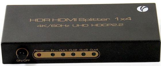 Разветвитель HDMI Spliitter 1=>4 2.0v, VCOM <DD424>