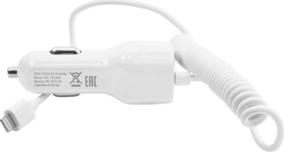 

Автомобильное зарядное устройство Harper CCH-3115 2.1A USB 8-pin Lightning белый