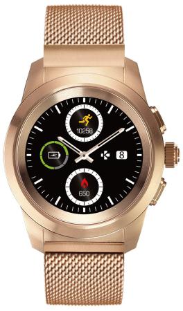 Гибридные смарт часы MyKronoz ZeTime Elite Petite миланский сетчатый браслет цвет матовое розовое золото, 39 мм