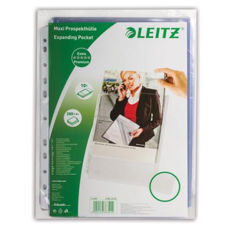 

Папки-файлы перфорированные, А4, LEITZ "Premium", комплект 10 шт., расширяющиеся, 170 мкм, 47561003