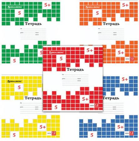 

Тетрадь 12 л. BRAUBERG, клетка, обложка картон, ЦВЕТНАЯ КЛЕТКА, 104769