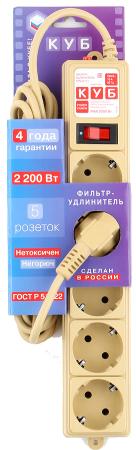 

PowerCube Фильтр-удлинитель (SPG-MXTR-12) 3м, 5 розеток, 10А/2,2кВт, бежевый