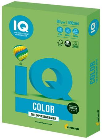 Бумага IQ color, А4, 80 г/м2, 500 л., интенсив, зеленая липа, LG46