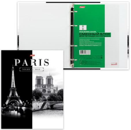 Тетрадь на кольцах, 120 л., HATBER, ламинированная обложка, "Париж", 120ТК5B1 10506, T103135