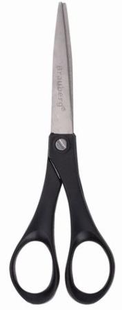 Ножницы BRAUBERG "Comfort", 180 мм, чёрные, 2-х сторонняя заточка, в картонной упаковке с европодвесом, 230931