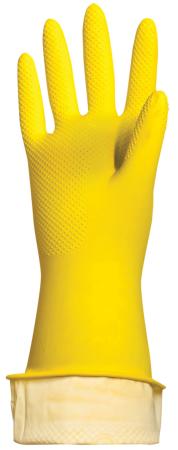 Перчатки хозяйственные латексные ЛАЙМА "Премиум", МНОГОРАЗОВЫЕ, хлопчатобумажное напыление, суперплотные, S (малый), 600570