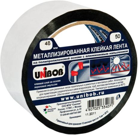 

Клейкая лента Unibob 39117 48мм x 50 м металлизированная, основа-ПП с алюминиевым напылением