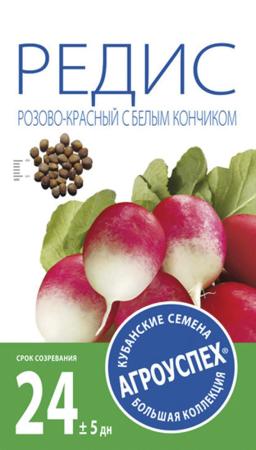 

СЕМЕНА РЕДИС "РОЗОВО-КРАСНЫЙ С БЕЛЫМ КОНЧИКОМ" СКОРОСПЕЛЫЙ 3 Г (10/400) "АГРОУСПЕХ"