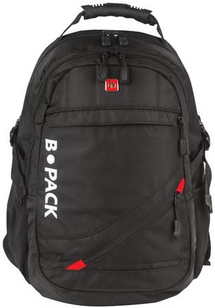 Рюкзак B-PACK "S-01" (БИ-ПАК) универсальный, с отделением для ноутбука, влагостойкий, черный, 47х32х20 см, 226947