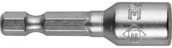 Биты ЗУБР "МАСТЕР" с торцовой головкой, магнитные, Cr-V, тип хвостовика E 1/4", 6х45мм, 2шт