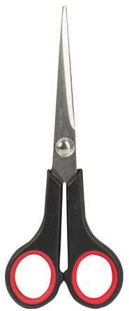 Ножницы ОФИСМАГ "Soft Grip", 165 мм, резиновые вставки, черно-красные, 3-х стороняя заточка, 236455