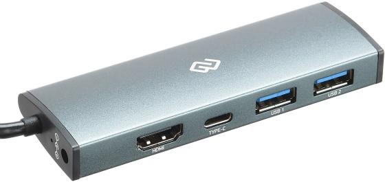 Разветвитель USB Type-C Digma HUB-2U3.0СH-UC-G HDMI USB Type-C 2 х USB 3.0 серый