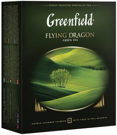 

Чай GREENFIELD (Гринфилд) "Flying Dragon", зеленый, 100 пакетиков в конвертах по 2 г, 0585