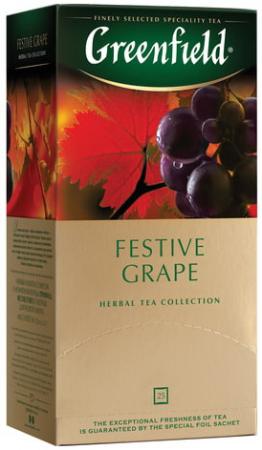 

Чай GREENFIELD (Гринфилд) "Festive Grape" ("Праздничный виноград"), фруктовый, 25 пакетиков в конвертах по 2 г, 0522-10