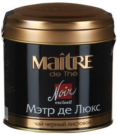 

Чай MAITRE (Мэтр) "Мэтр де Люкс", черный, листовой, жестяная банка, 100 г, бар165р