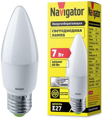 Лампа светодиодная свеча Navigator NLL-C37-7-230-4K-E27-FR (94 494) E27 7W 4000K