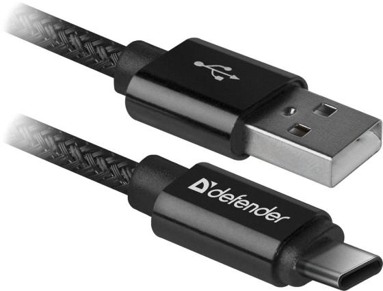 Кабель Type-C 1м Defender USB09-03T PRO круглый черный 87814