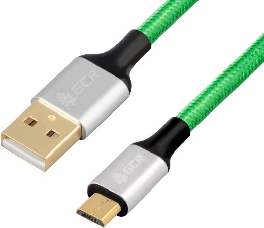 

Кабель microUSB 3м Green Connection 33-050576 круглый черный/зеленый