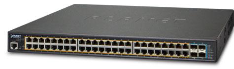 L2+/L4 48-Port 10/100/1000T 802.3at PoE + 4-Port 10G SFP+ Managed Switch, with Hardware Layer3 IPv4/IPv6 Static Routing (400W PoE Budget, ONVIF)