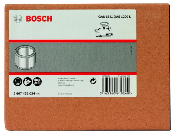 Фильтр для пылесоса BOSCH GAS 15 L, складчатый (2.607.432.024) для пылесосов GAS 15 L, складчатый