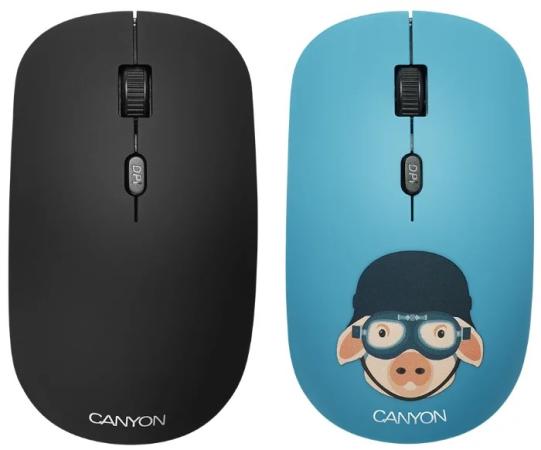 

CANYON CND-CMSW401MP {wireless Optical Mouse with 4 buttons, DPI 800/1200/1600, 1 additional cover(Military Pig), black, 103*58*32mm, 0.087kg, 2.4GHz