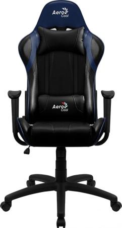 Кресло для геймера Aerocool AC100 AIR Black Blue , черно-синее, до 150 кг, ШxДxВ : 69x70x121-131см, газлифт класс 3 до 100 мм, механизм "Бабочка"