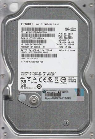 

500GB Hitachi HDS721050CLA662 (PULL