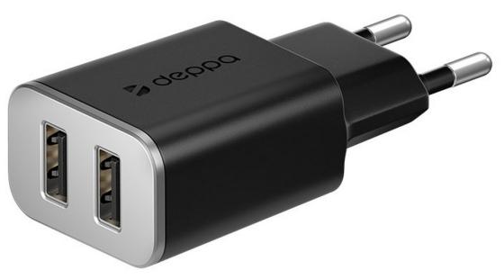 

Сетевое зарядное устройство Deppa 11380 2.4А 2 х USB черный