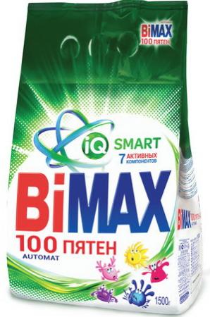 

Стиральный порошок-автомат 1,5 кг, BIMAX (Бимакс) "100 пятен" (Нэфис Косметикс), 501-1