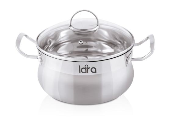 

Кастрюля LARA LR02-55 26 см 6.9 л нержавеющая сталь