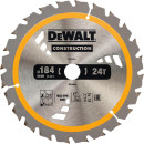 Пильный диск DEWALT DT1951-QZ  CONSTRUCTION п/дер. с гвоздями 184/20 24 ATB +18°2