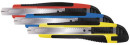 Нож универсальный 9 мм BRAUBERG, автофиксатор, цвет ассорти, резиновые вставки, блистер, 2369702