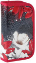 Пенал BRAUBERG, 2 отделения, металлизированный картон, конгрев, 19х11 см, Цветы, 2280984