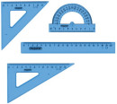 Набор чертежный средний ПИФАГОР (линейка 20 см, 2 треугольника, транспортир), тонированный, европодвес, 2106282