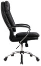 Кресло офисное МЕТТА "LK-11CH", кожа, хром, черное2