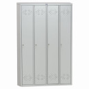 Шкаф металлический для одежды ПРАКТИК "LS-41", четырехсекционный, 1830х1130х500 мм, 55 кг, разборный, LS(LE)–412