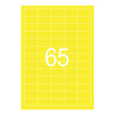 Этикетка самоклеящаяся 38х21,2 мм, 65 этикеток, неово-желтая, 65 г/м2, 50 л., STAFF, 128848