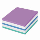 Блок для записей STAFF непроклеенный, куб 9х9х5 см, цветной, чередование с белым, 1263652