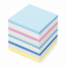 Блок для записей STAFF непроклеенный, куб 9х9х9 см, цветной, чередование с белым, 1263672