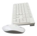 Клавиатура + мышь Oklick 240M клав:белый мышь:белый USB беспроводная slim Multimedia3