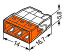 Wago 2273-203 Клемма 3-проводная (0,5-2,5 кв.мм) оранжевая3