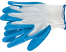 Перчатки полиэфирные с синим нитрильным покрытием маслобензостойкие, L, 15 класс вязки// Сибртех