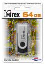 Флеш накопитель 64GB Mirex Swivel, USB 2.0, Черный2