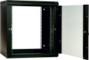 Шкаф телекоммуникационный настенный разборный ЭКОНОМ 12U (600 ? 520) дверь стекло, цвет черный2