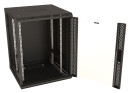 Шкаф коммутационный Hyperline (TWB-1545-GP-RAL9004) настенный 15U 600x450мм пер.дв.стекл 2 бок.пан. 60кг черный 775мм IP20 сталь6