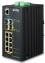 IP30 Industrial L2+/L4 8-Port 1000T + 2-port 100/1000X SFP + 2-port 10G SFP+ Full Managed Switch (-40 to 75 C, dual redundant power input on 12~48VDC terminal block, DIDO)